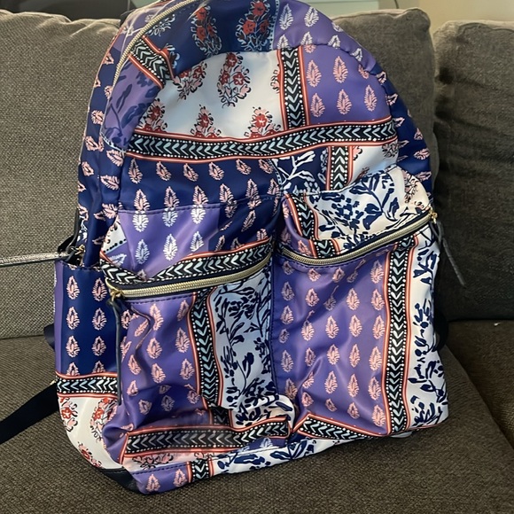 Anthropologie Satin-Like Patterned Backpack/Diaperbag | Like New Condition - Picture 3 of 6